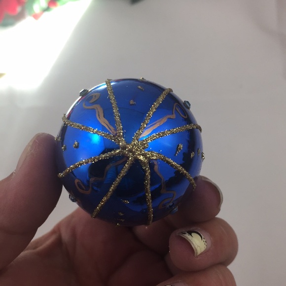 Vintage GKI/Bethlehem Glass Egg shaped embellished Christmas Ornament - Picture 7 of 8